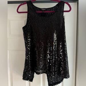 Express Sequin Split Back Tank